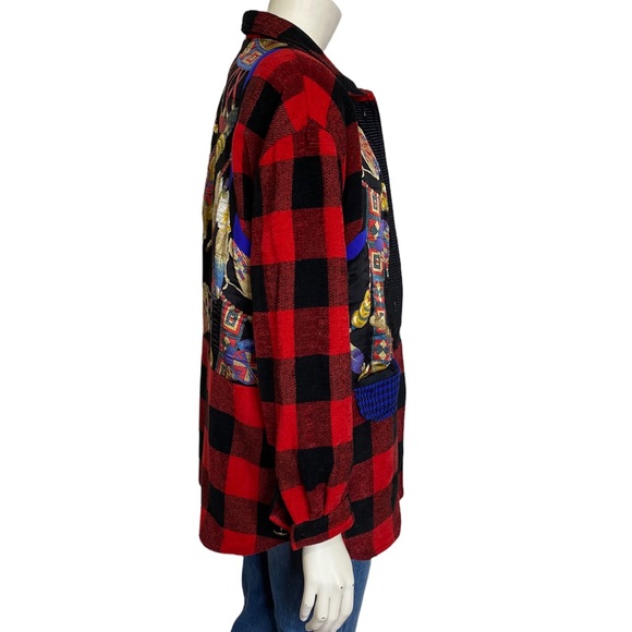 Vintage CANVASBACKS LUTTON & HORSFIELD Red Black Buffalo Plaid Jacket - S - Picture 4 of 6